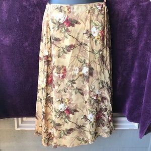 Emanuel Ungaro silk floral wrap maxi skirt 14/48